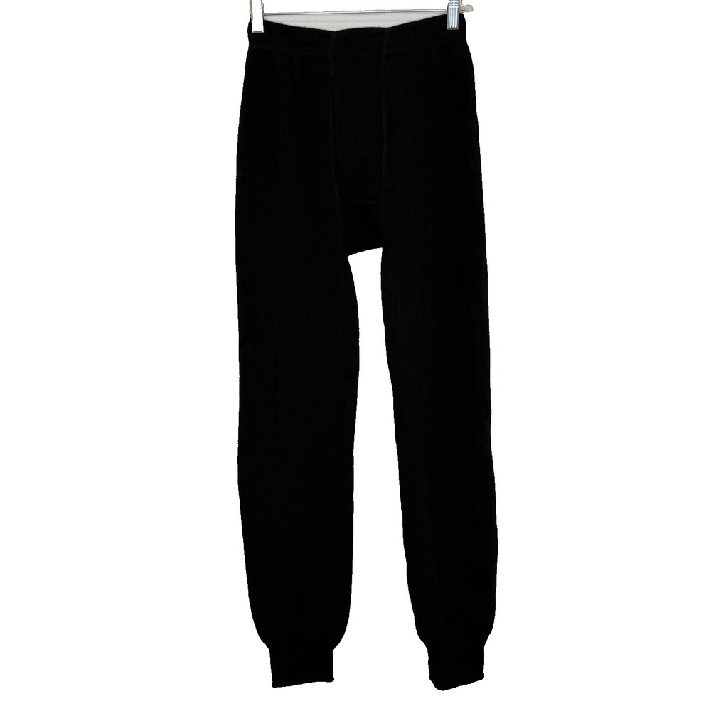 Vintage Ullfrotte Wool Blend Base Layer Pant Size Medium Black Made in Sweden